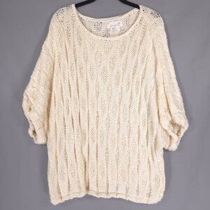 ANTHROPOLOGIE Women’s Ivory‎ Adella Knit Dolman Sleeve Pullover Sweater Size XS
